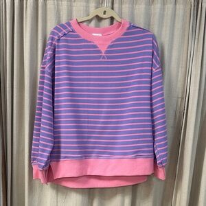 Pink and Purple Striped Sweatshirt
